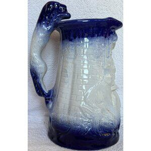 Burleigh Ironstone Staffordshire England Lady Dogs Pitcher Dog Shaped Handle